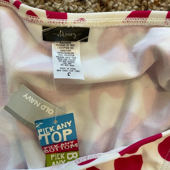 Women’s new Old Navy small floral pink & white bikini  bottom w/ orange strings. - Picture 2 of 4